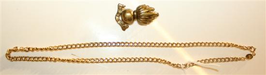 9ct gold chain & Royal Artlilery cap badge